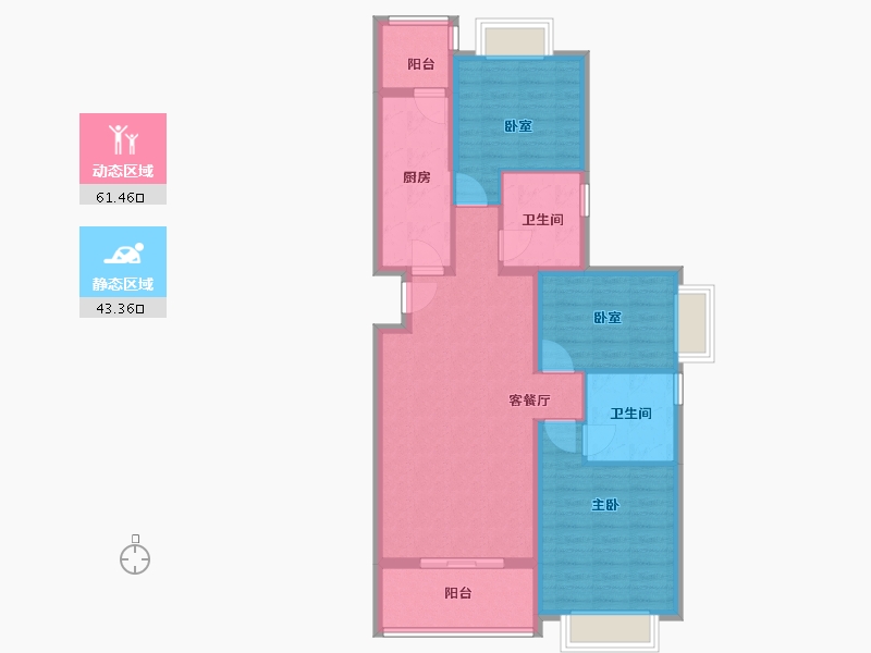 湖南省-常德市-营销中心-93.79-户型库-动静分区