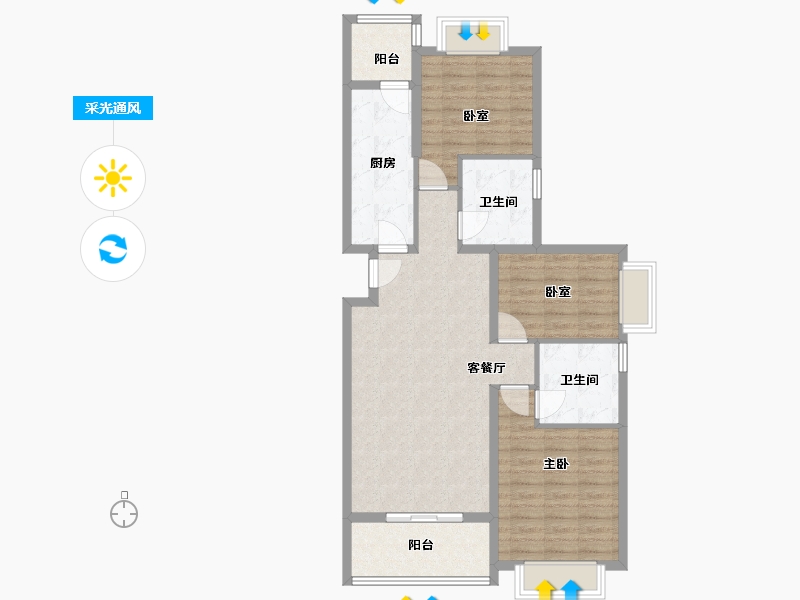 湖南省-常德市-营销中心-93.79-户型库-采光通风