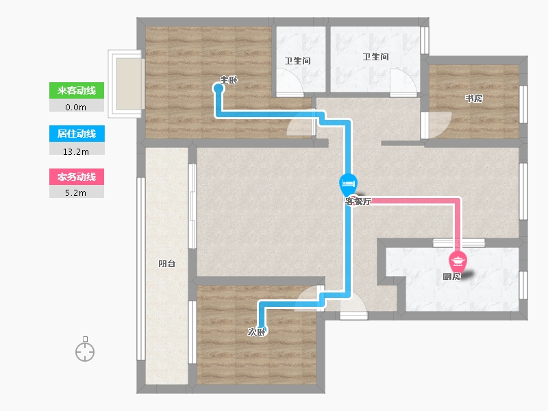 山东省-烟台市-厚德嘉苑-120.00-户型库-动静线