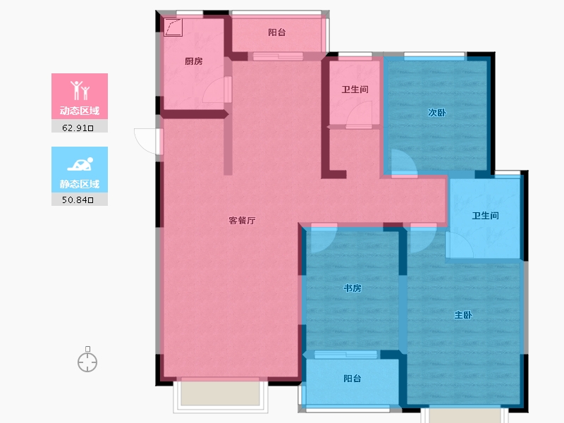 山东省-济南市-黄台小区-115.00-户型库-动静分区