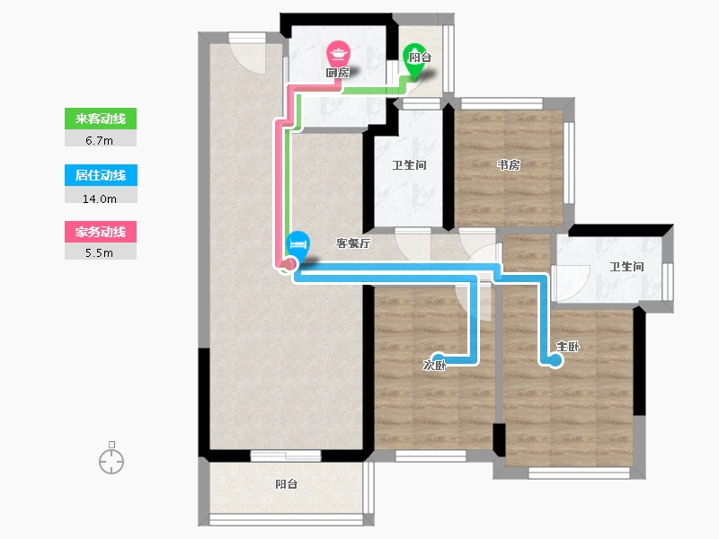 广东省-珠海市-龙光玖誉湾花园-89.00-户型库-动静线