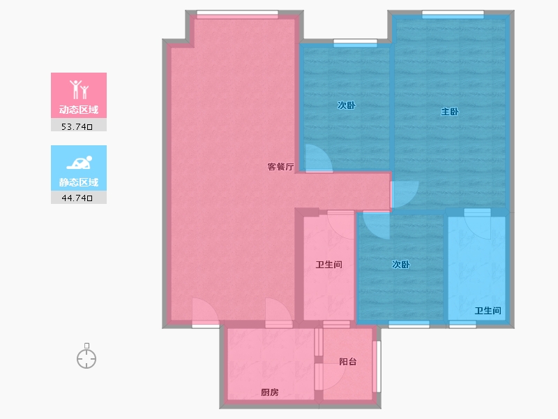 四川省-成都市-滨江和城-70.00-户型库-动静分区