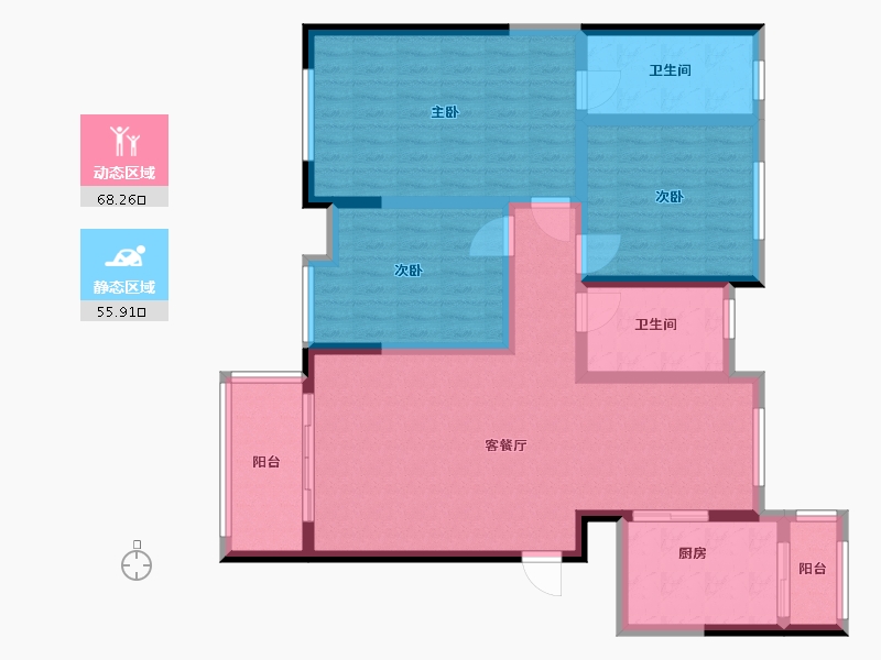 河南省-三门峡市-虢园新居-111.00-户型库-动静分区