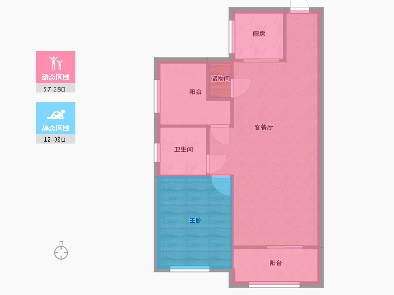 湖南省-长沙市-卢浮原著-72.40-户型库-动静分区