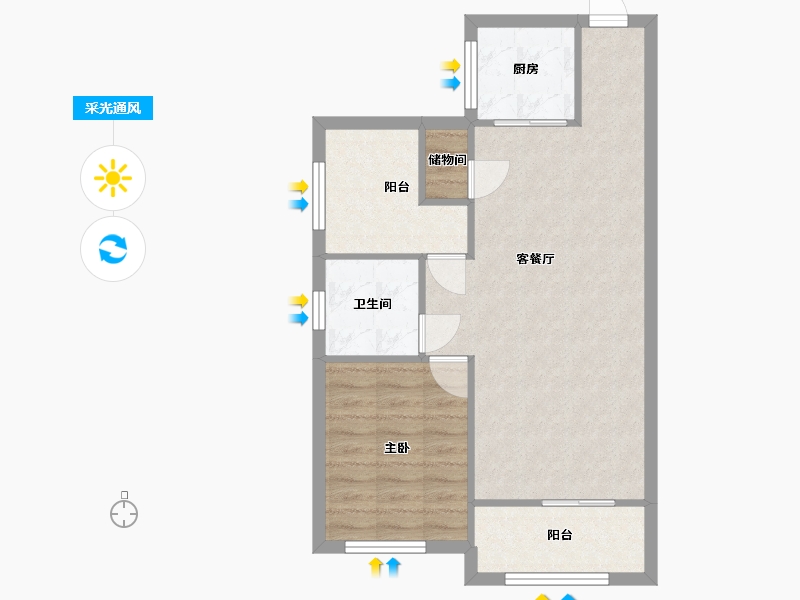 湖南省-长沙市-卢浮原著-72.40-户型库-采光通风