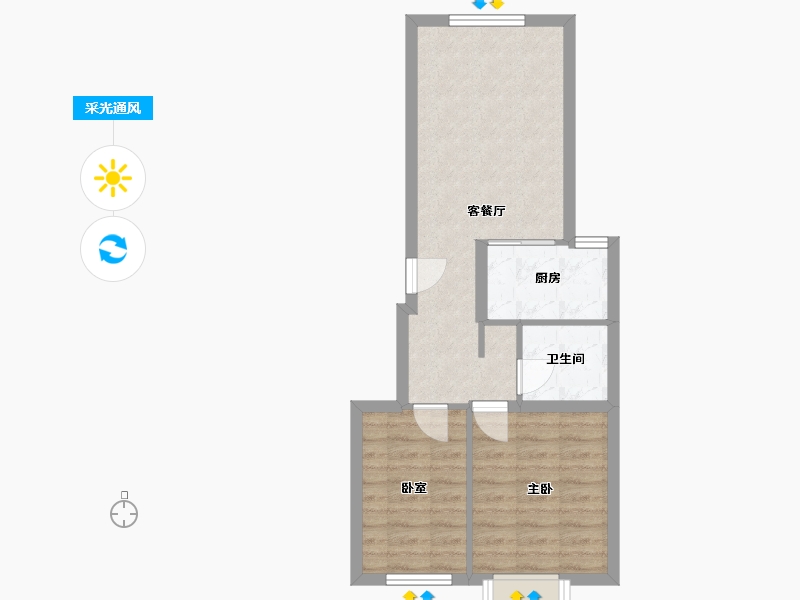 北京-北京市-橡树湾-55.00-户型库-采光通风