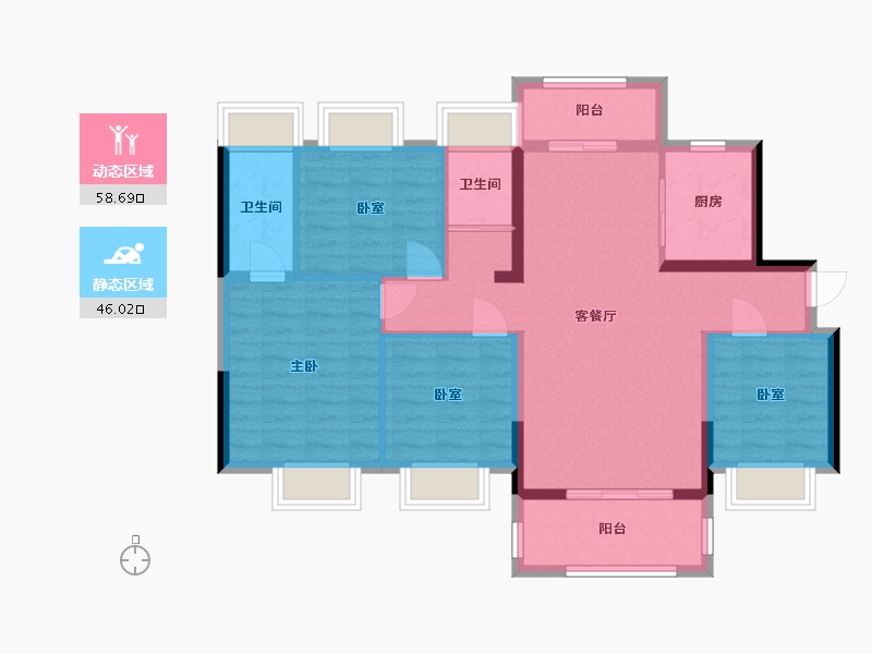 广东省-惠州市-东湖花园-80.00-户型库-动静分区