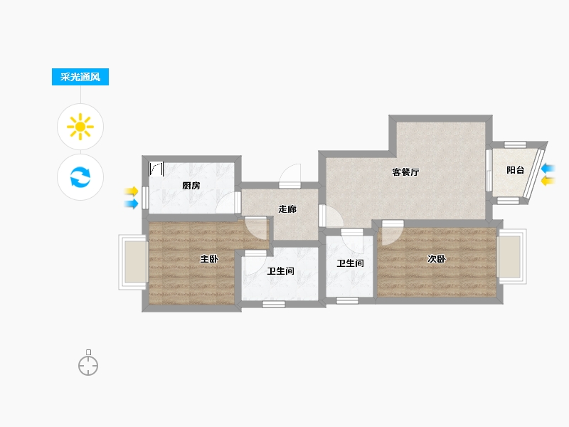 北京-北京市-动街区-71.50-户型库-采光通风