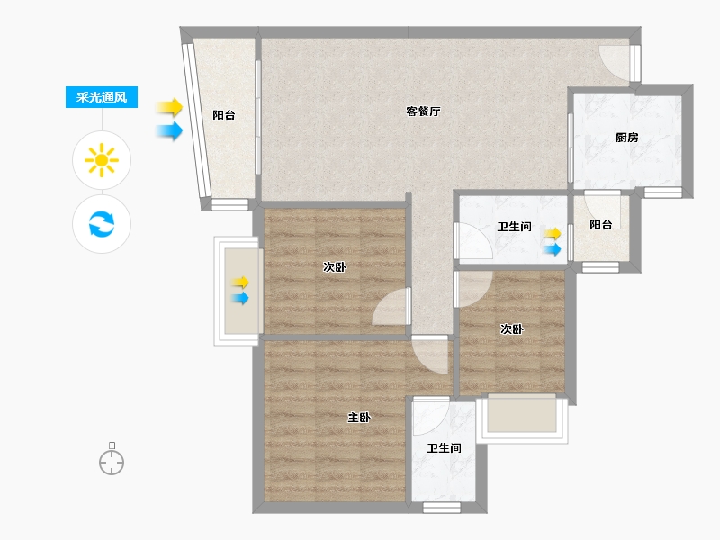 广东省-深圳市-天骄世家-80.00-户型库-采光通风