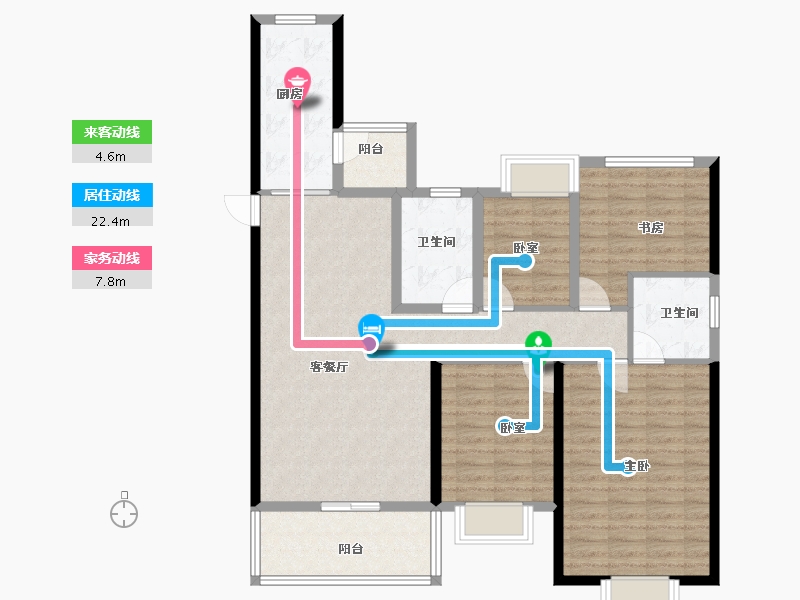 江苏省-扬州市-自建房-136.00-户型库-动静线