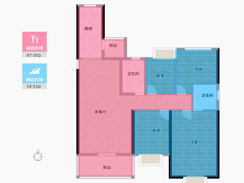 江苏省-扬州市-自建房-136.00-户型库-动静分区