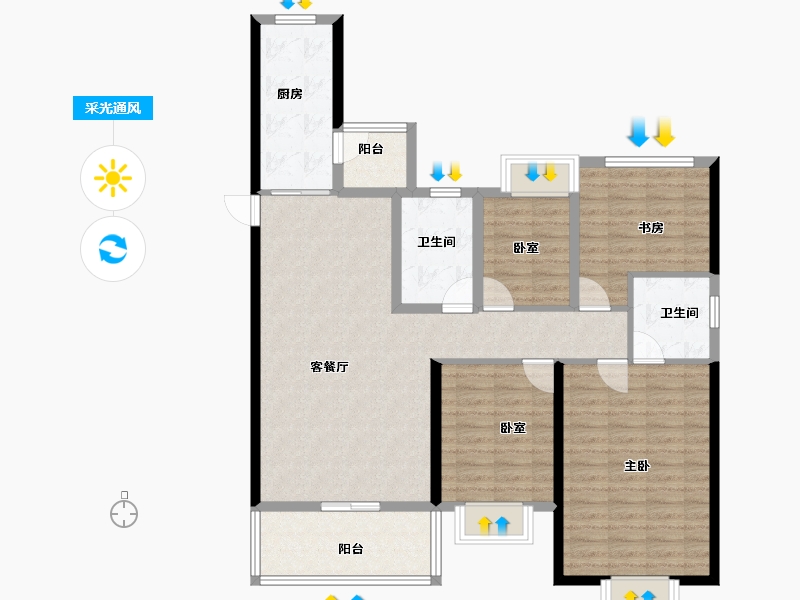 江苏省-扬州市-自建房-136.00-户型库-采光通风