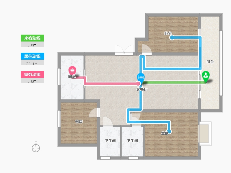 山东省-德州市-水岸家园-110.00-户型库-动静线