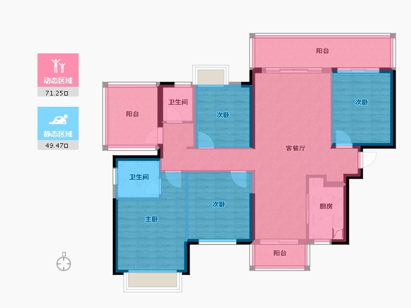 广西壮族自治区-南宁市-保利领秀前城-129.00-户型库-动静分区