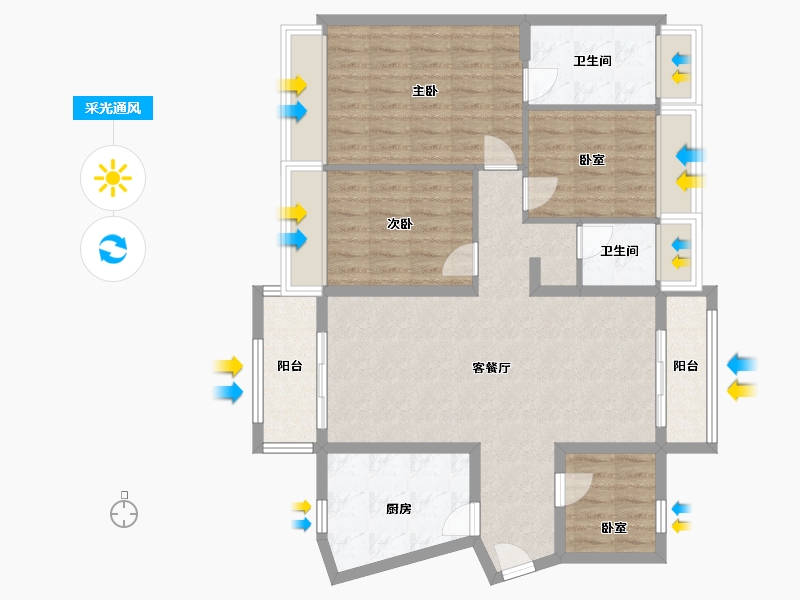 广东省-广州市-合生中央城-92.00-户型库-采光通风