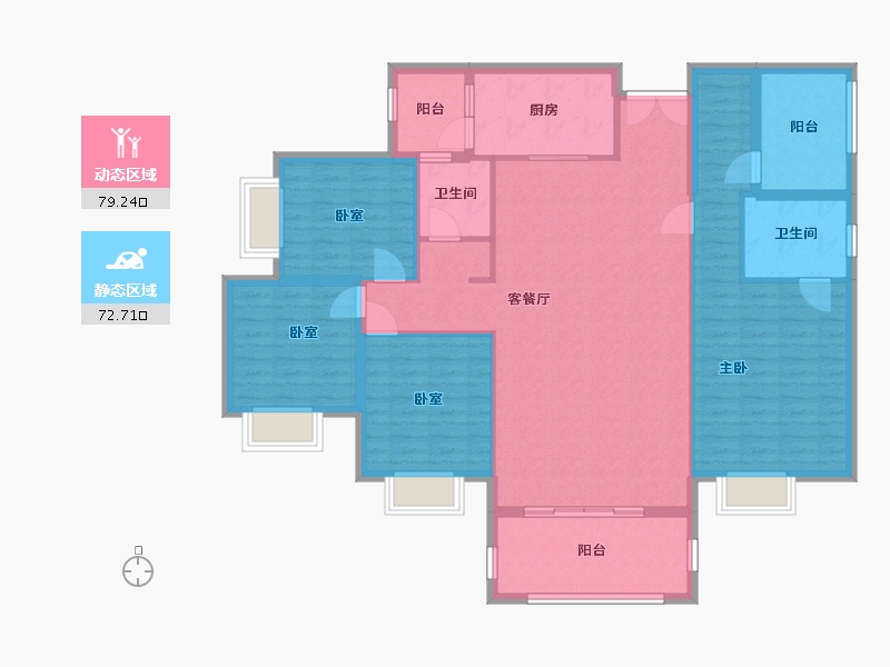 湖南省-衡阳市-北门湖翡翠城-138.00-户型库-动静分区