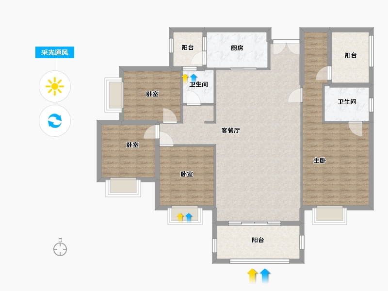 湖南省-衡阳市-北门湖翡翠城-138.00-户型库-采光通风