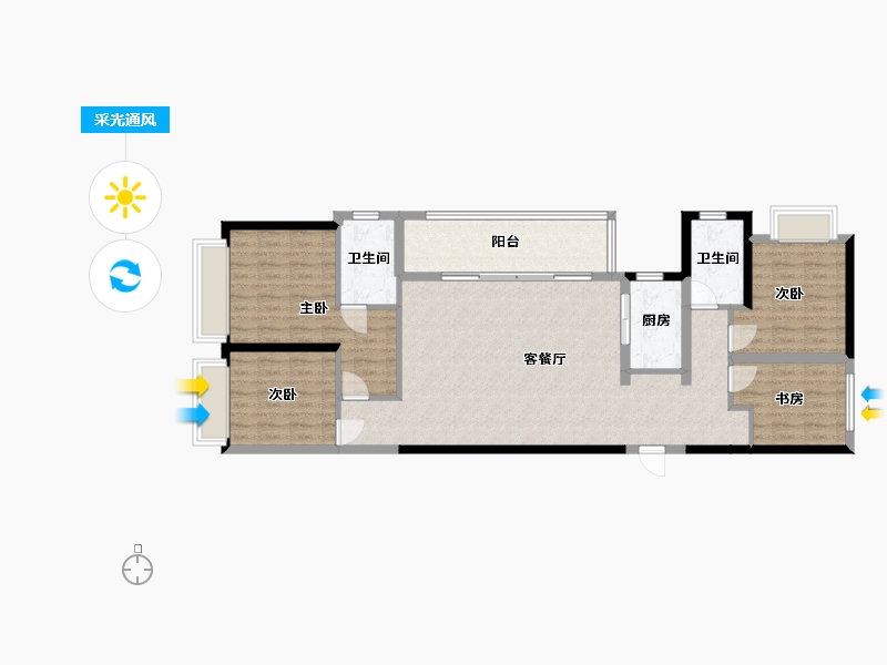 云南省-昆明市-书香云海-114.00-户型库-采光通风