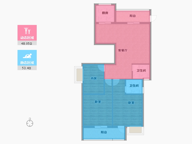 福建省-宁德市-富春嘉园-87.49-户型库-动静分区