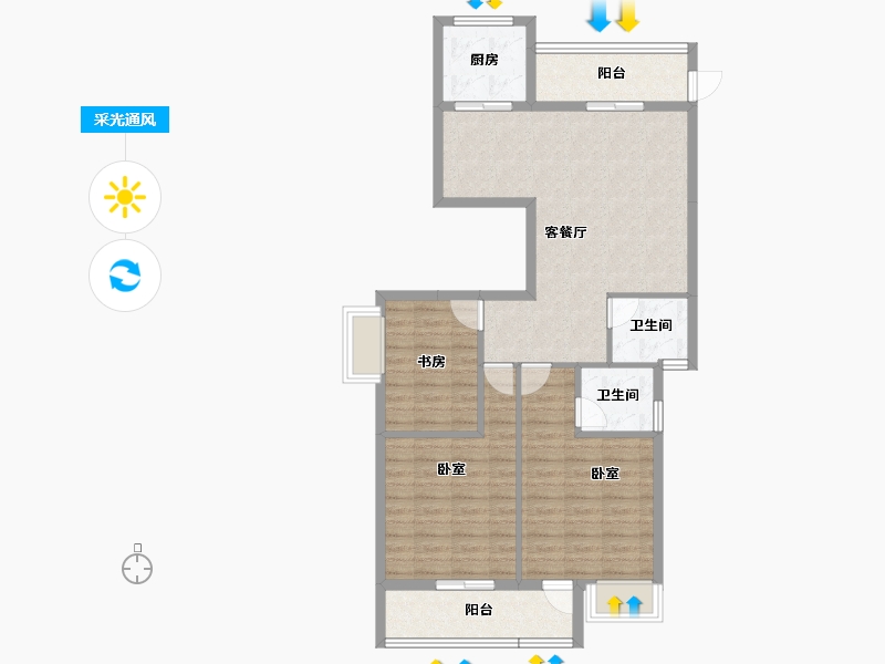 福建省-宁德市-富春嘉园-87.49-户型库-采光通风