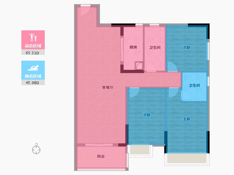 广东省-湛江市-海伦堡御园-100.49-户型库-动静分区