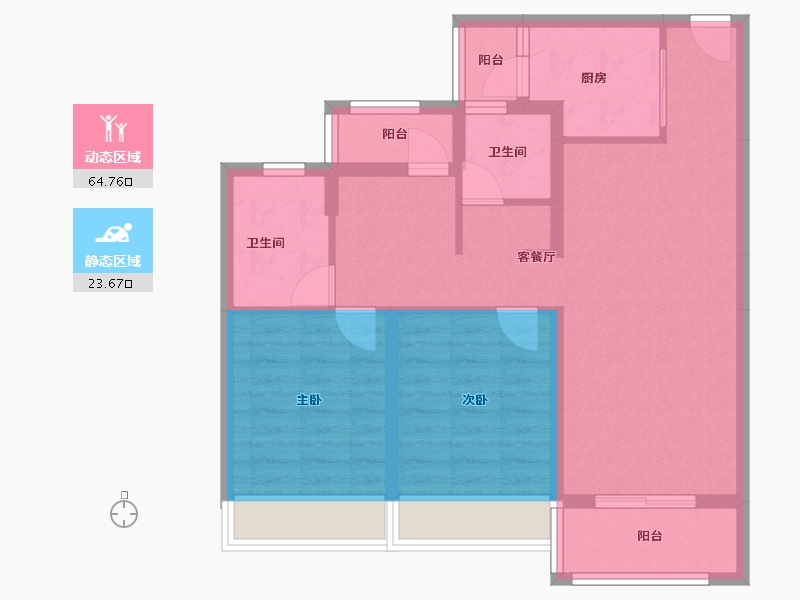 广东省-广州市-合生中央城-82.00-户型库-动静分区