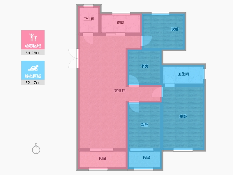 河北省-邢台市-观澜湖小区-108.00-户型库-动静分区