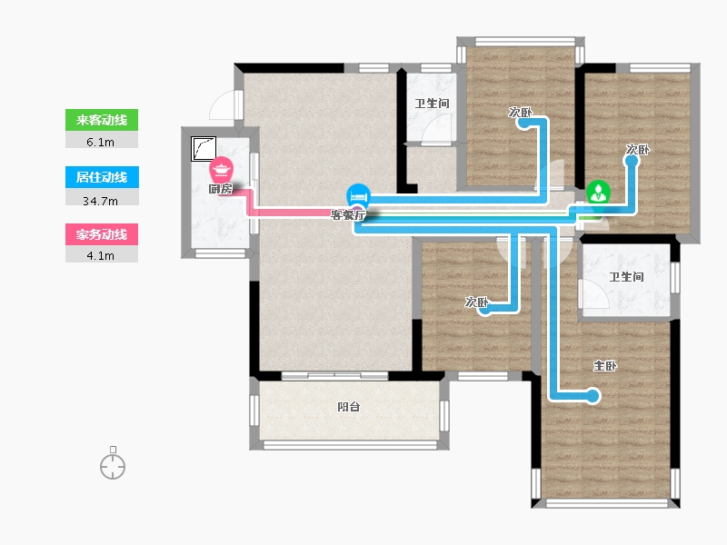 广西壮族自治区-南宁市-城建·公园壹号-128.00-户型库-动静线