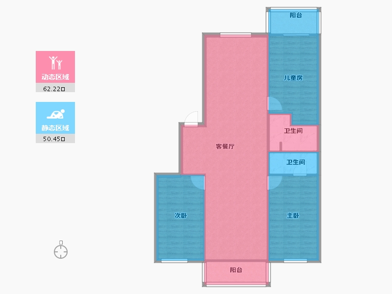 辽宁省-沈阳市-天成二小区-128.00-户型库-动静分区