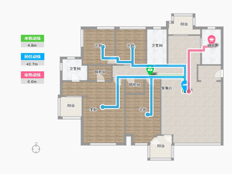 浙江省-杭州市-南都江滨花园-160.00-户型库-动静线