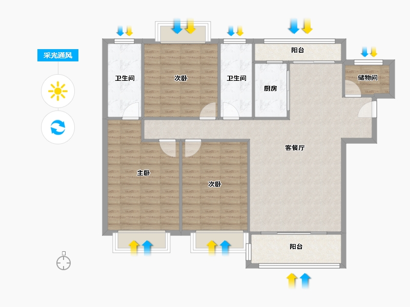 广东省-深圳市-金汐府-155.00-户型库-采光通风