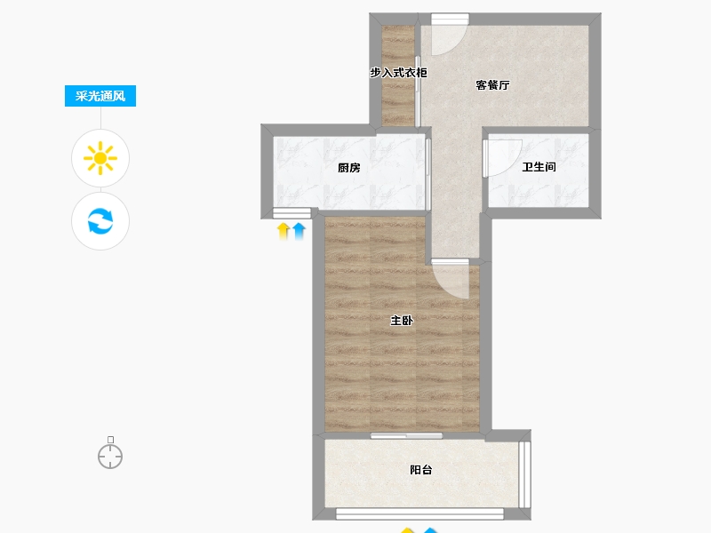 上海-上海市-金丰苑二居-40.00-户型库-采光通风