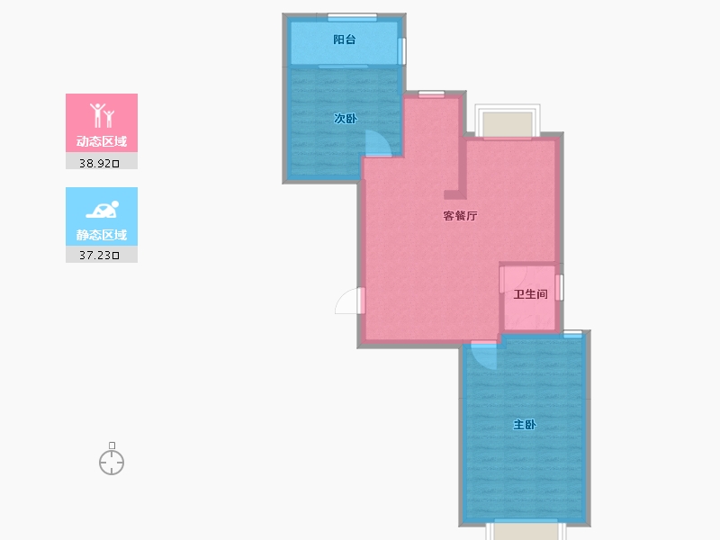 浙江省-温州市-恒大逸合城-65.00-户型库-动静分区