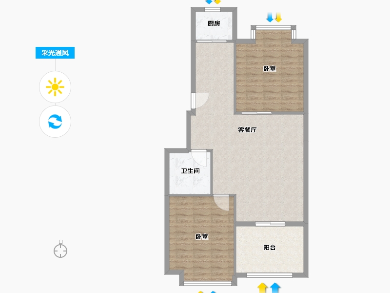 浙江省-温州市-兴华-90.00-户型库-采光通风