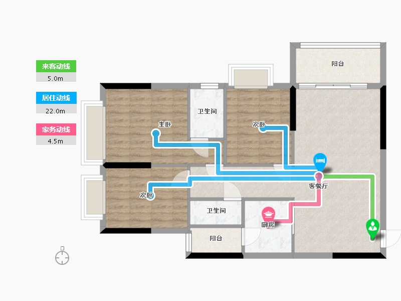 广东省-湛江市-恒盛花园-88.00-户型库-动静线