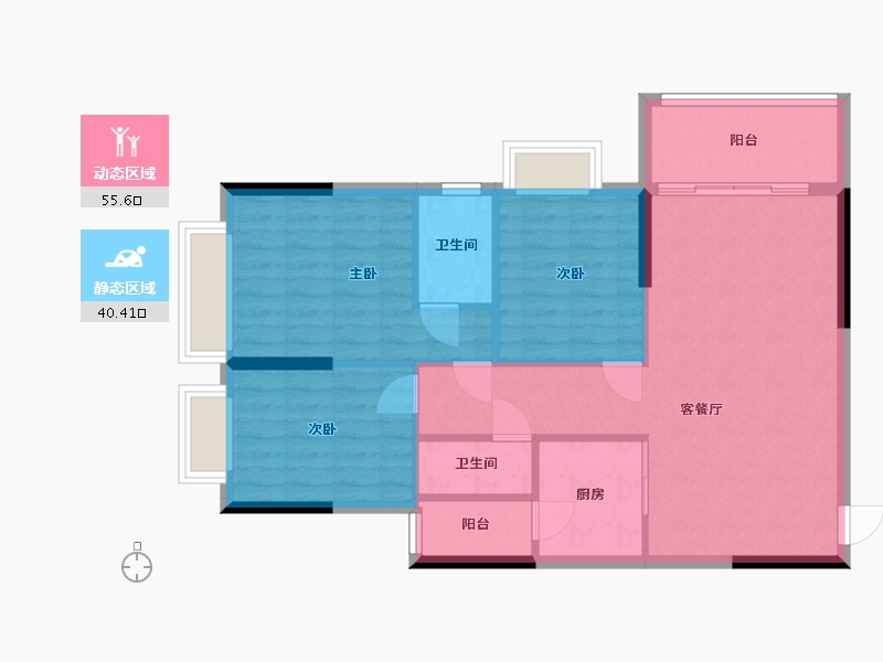 广东省-湛江市-恒盛花园-88.00-户型库-动静分区