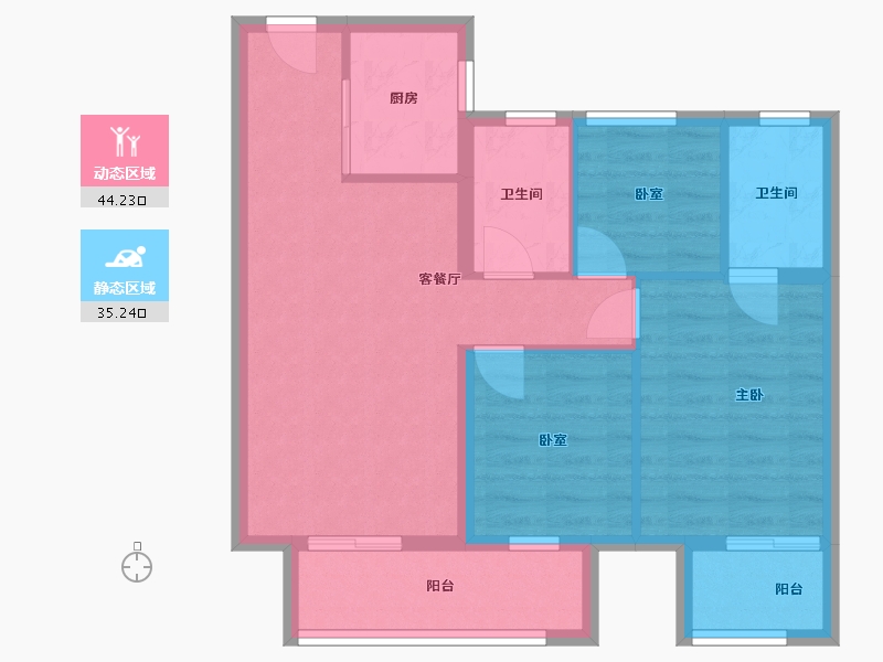 河南省-郑州市-大正·鲲园·水晶森林-75.00-户型库-动静分区