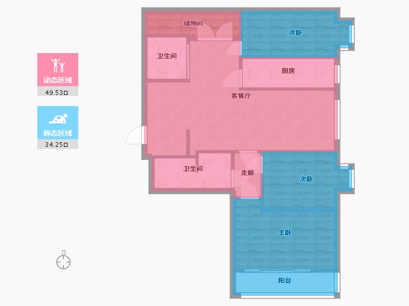 北京-北京市-富润家园-130.00-户型库-动静分区