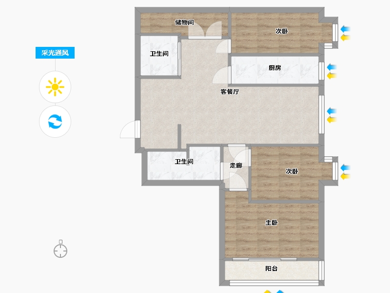 北京-北京市-富润家园-130.00-户型库-采光通风