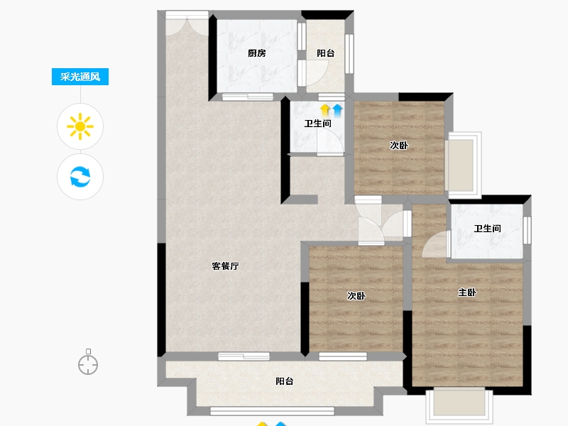 重庆-重庆市-城投天元-90.00-户型库-采光通风