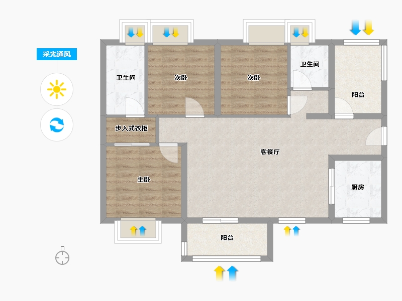 广东省-汕头市-润溪府-100.00-户型库-采光通风