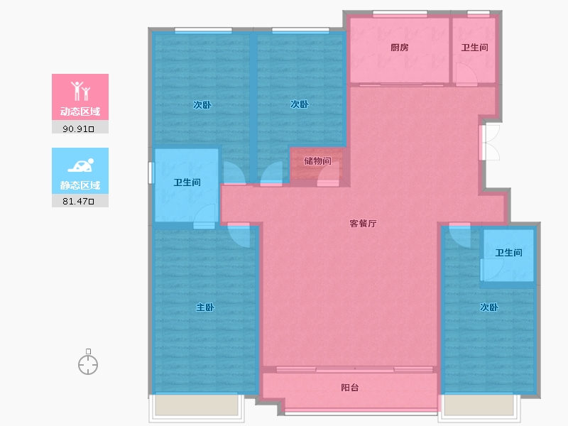 山东省-潍坊市-恒信理想小镇-195.43-户型库-动静分区