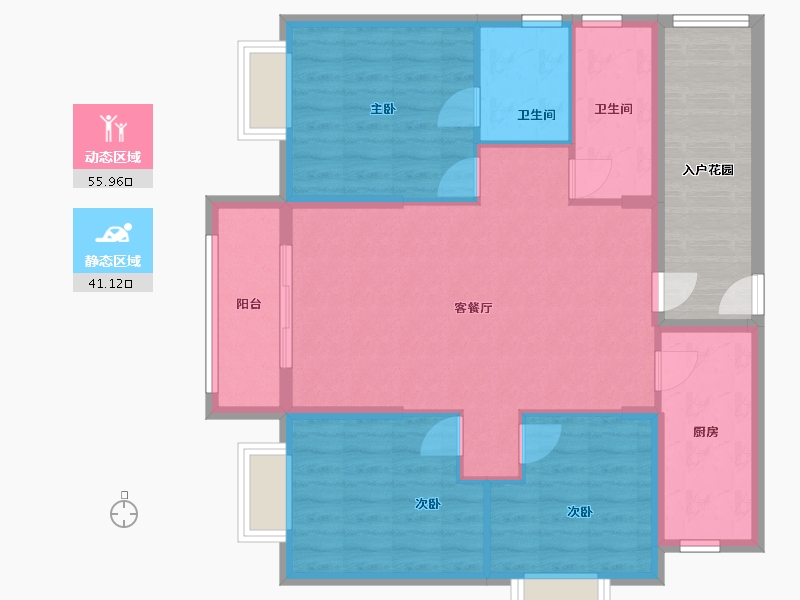 海南省-海口市-金城新天地-100.00-户型库-动静分区