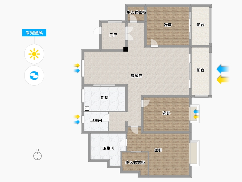 山东省-青岛市-海信君逸-190.00-户型库-采光通风