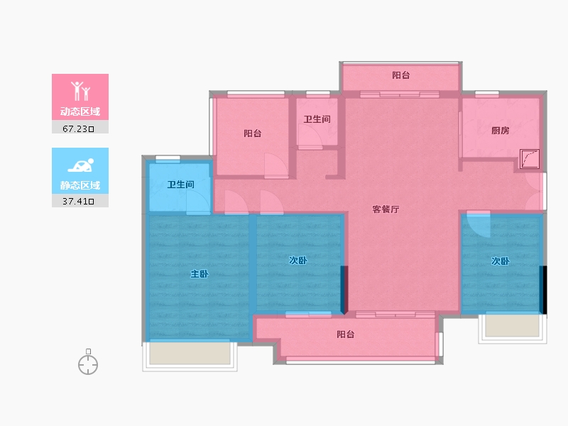 广东省-江门市-粤海城-97.00-户型库-动静分区