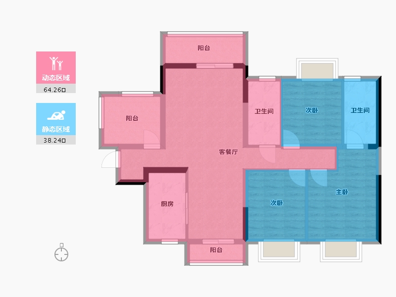 湖南省-岳阳市-南湖壹号-109.00-户型库-动静分区