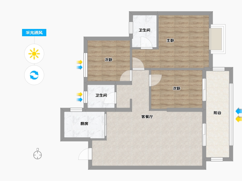 福建省-莆田市-凯天青山城-88.00-户型库-采光通风