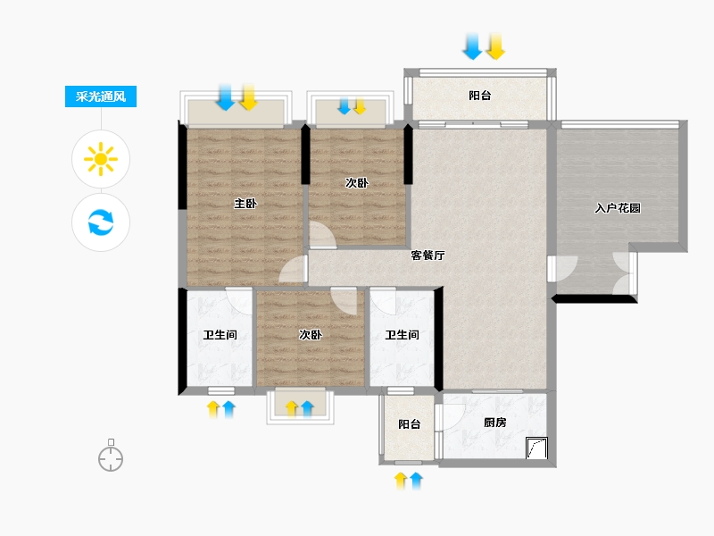 贵州省-六盘水市-建发阳光城-122.00-户型库-采光通风