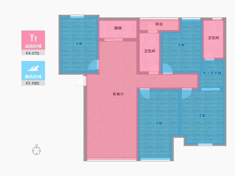 湖南省-怀化市-怀化华远万江府-128.00-户型库-动静分区