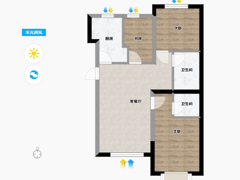 北京-北京市-家园-65.00-户型库-采光通风